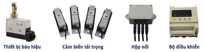 Thiết bị báo hiệu, cảm biến tải trọng. hộp nối, bộ điều khiển quá tải