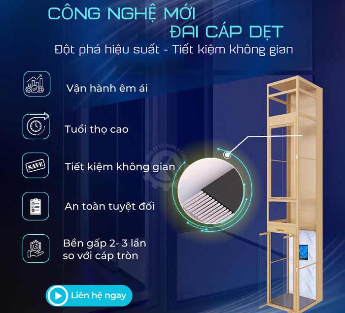 Thang máy Kohler ứng dụng công nghệ đai cáp dẹt