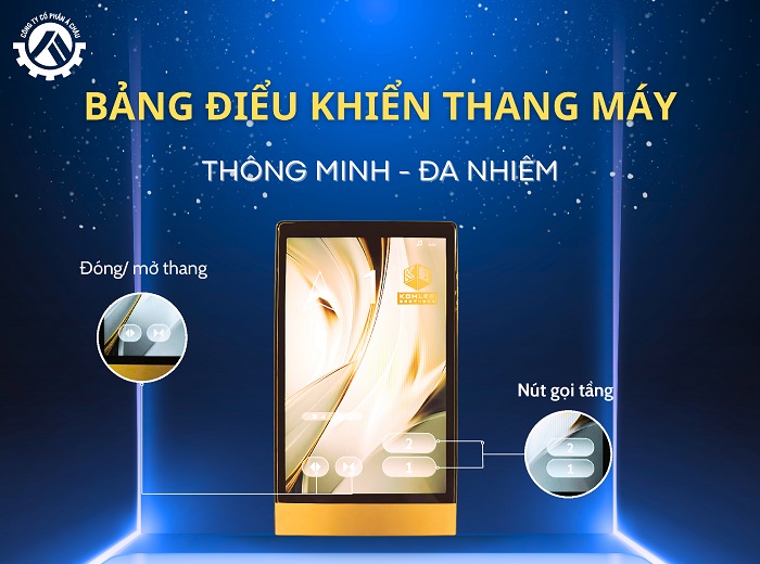 Bảng điều khiển cảm ứng 15,6 inch thông minh thang máy Kohler sàn nâng