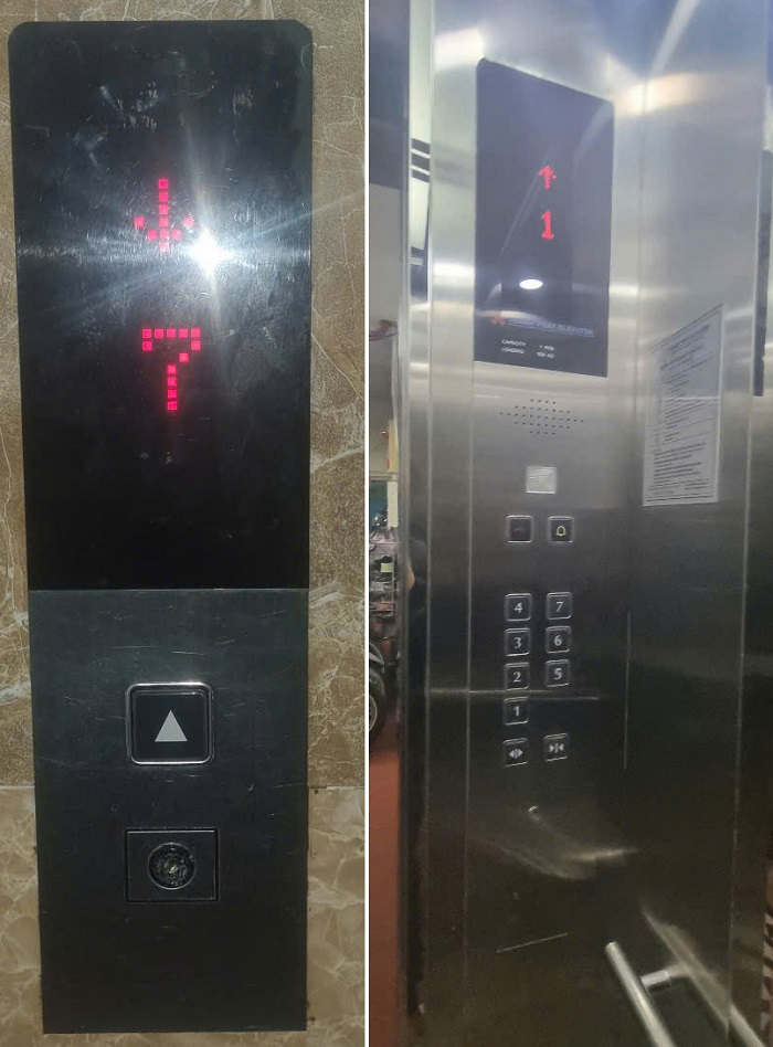 Bảng gọi tầng, cabin thang máy (Button) inox sọc nhuyễn