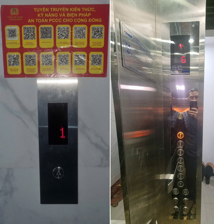 Bảng gọi tầng, cabin thang máy (Button) inox sọc nhuyễn