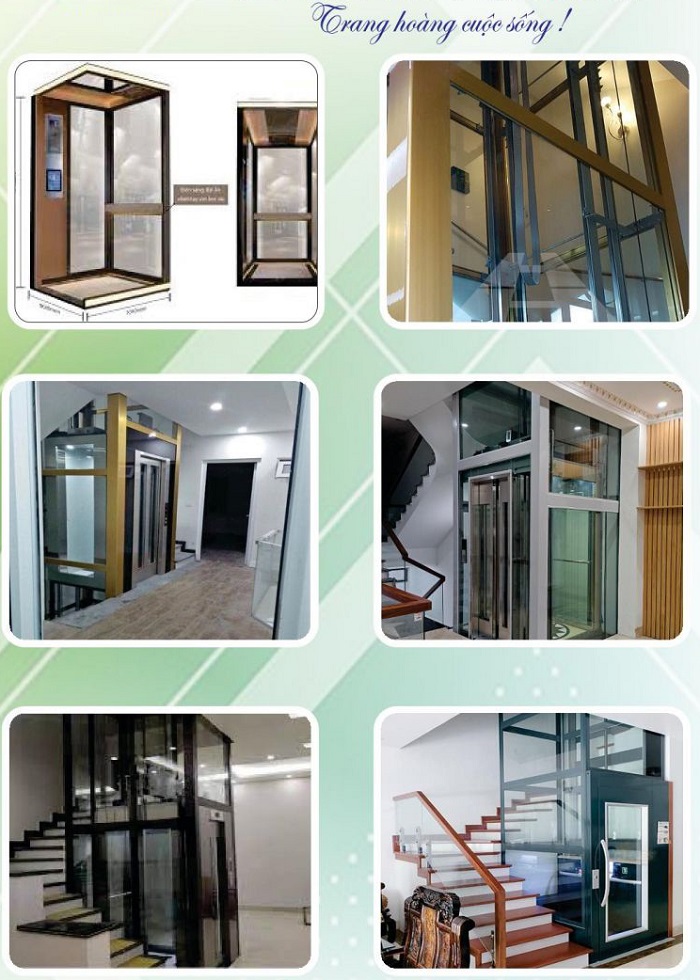 Mẫu thang máy sử dụng khung nhôm hợp kim