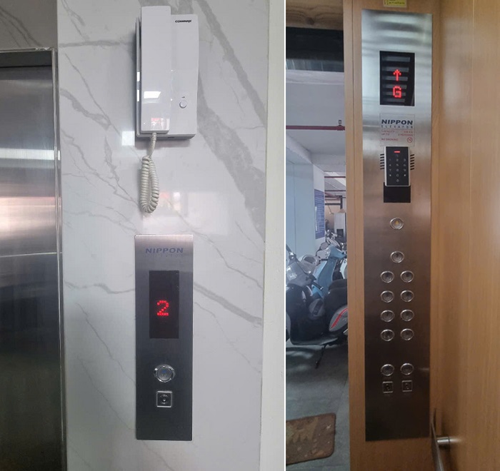 Bảng gọi tầng, cabin thang máy (Button) inox sọc nhuyễn