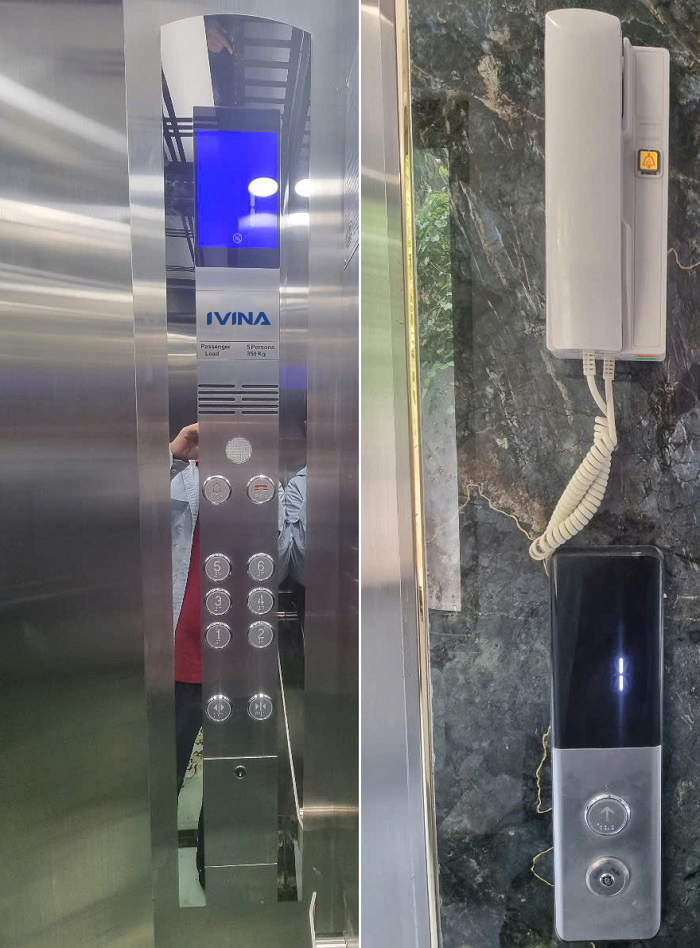 Bảng gọi tầng, cabin thang máy (Button) inox sọc nhuyễn