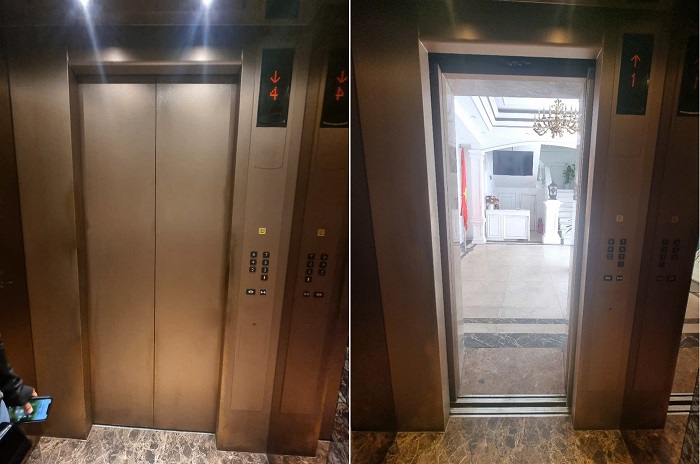 Cửa tầng, cửa cabin, vách trước cabin inox màu đồng