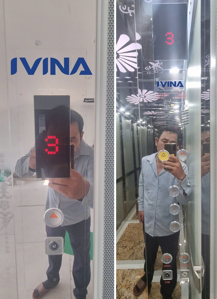 Bảng gọi tầng, cabin thang máy (Button) inox trắng gương