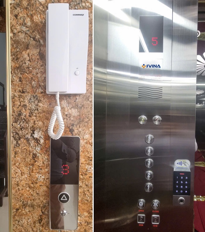Bảng gọi tầng thang máy (Button) inox sọc nhuyễn