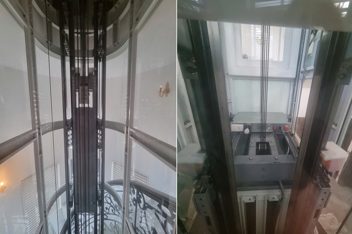 Đối trọng thang máy truyền sau tối ưu khu kính cong