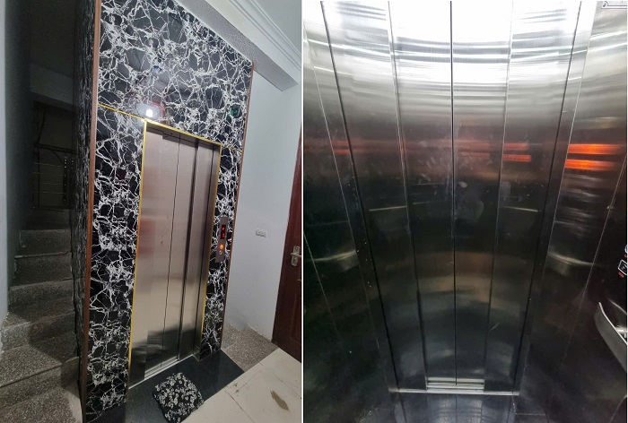 Cửa tầng và cửa cabin inox sọc nhuyễn