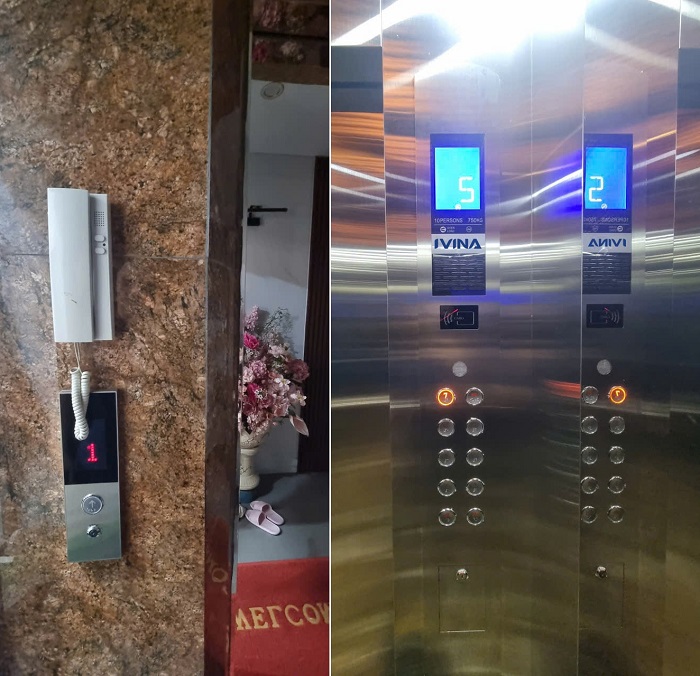 Thang máy gia đình 750kg butong tầng và buton cabin